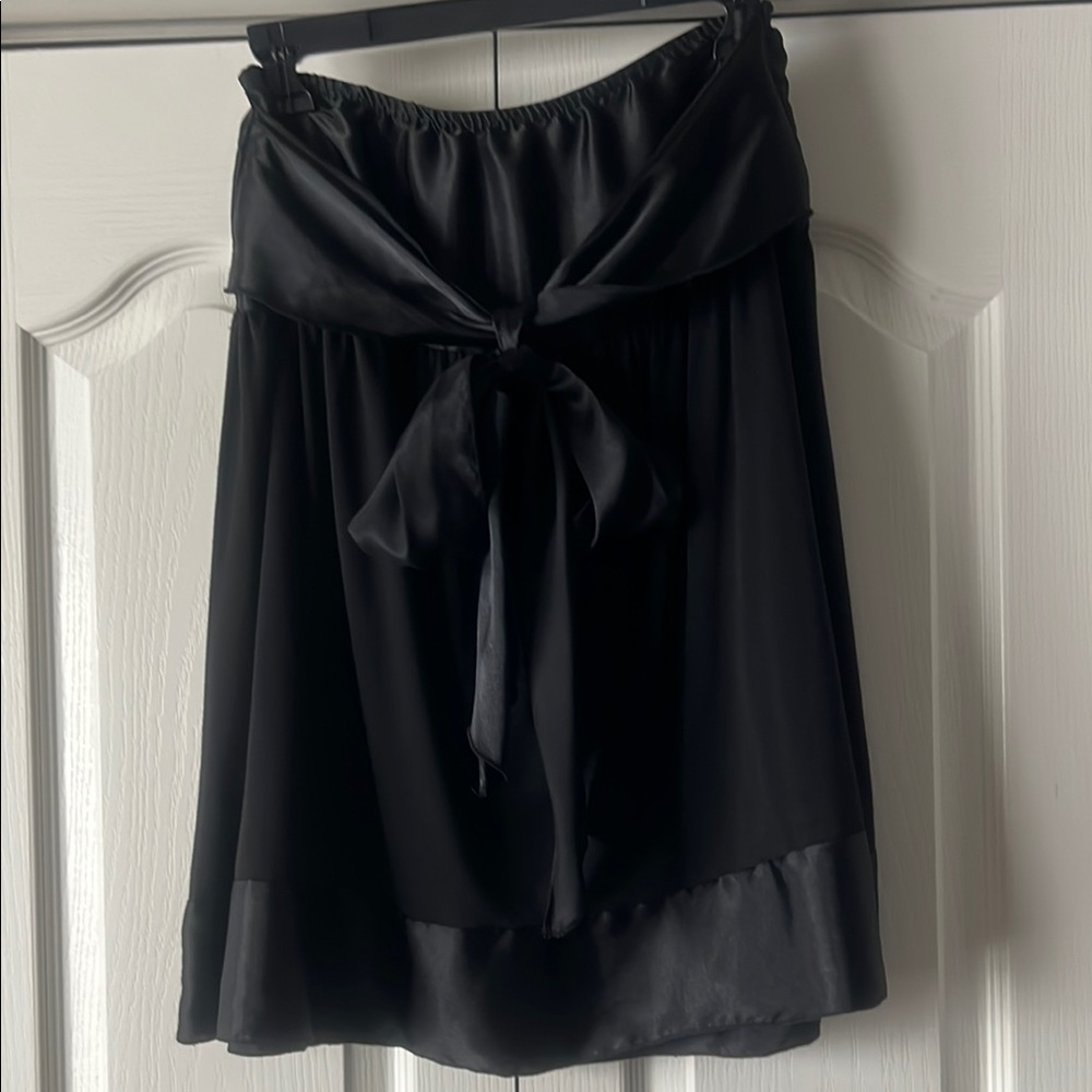 Elegant Black Satin Skirt